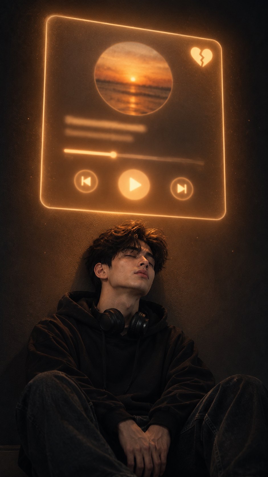 Sad Music Card — AI generated aesthetic picture